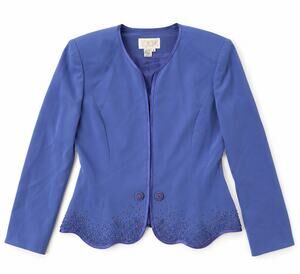 Vintage 80s 100% Silk Sculptural Blazer Purple